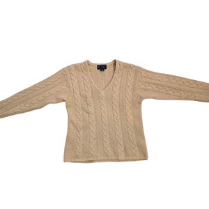 Abercrombie & Fitch Vintage Wool Angora V-neck Beige Knit Sweater M